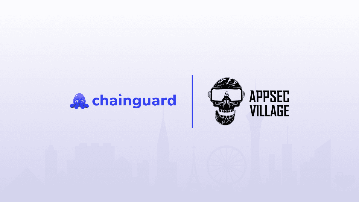 Image of Chainguard logo next to AppSec Village logo.