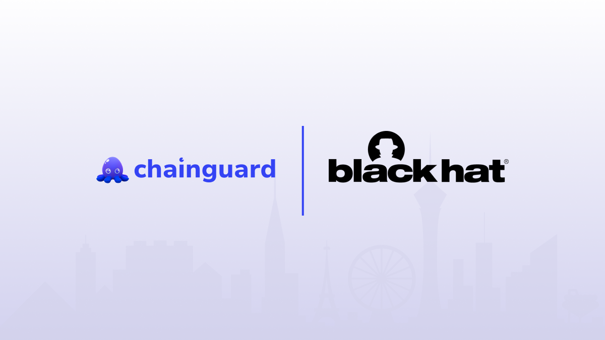 Image showing Chainguard logo next to Black Hat logo.