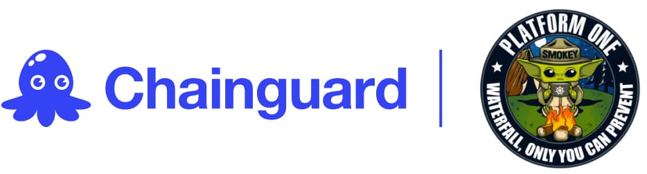 Image showing Chainguard and Platform One logos side by side.