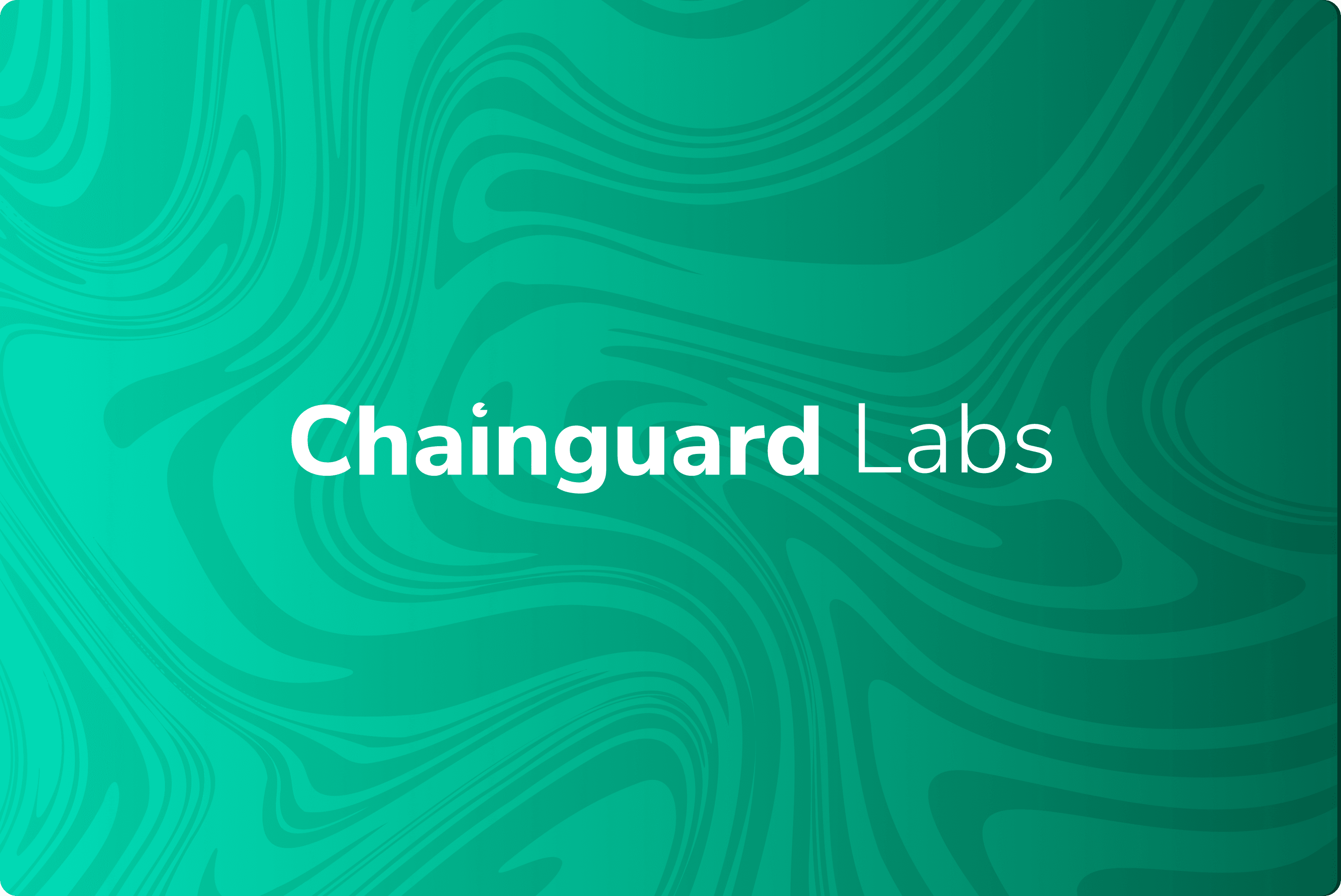 An image of the text "Chainguard Labs" in front of a stylized background.