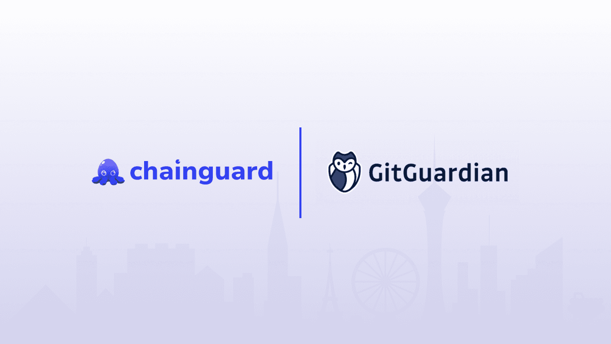 Image with Chainguard logo next to GitGuardian logo.